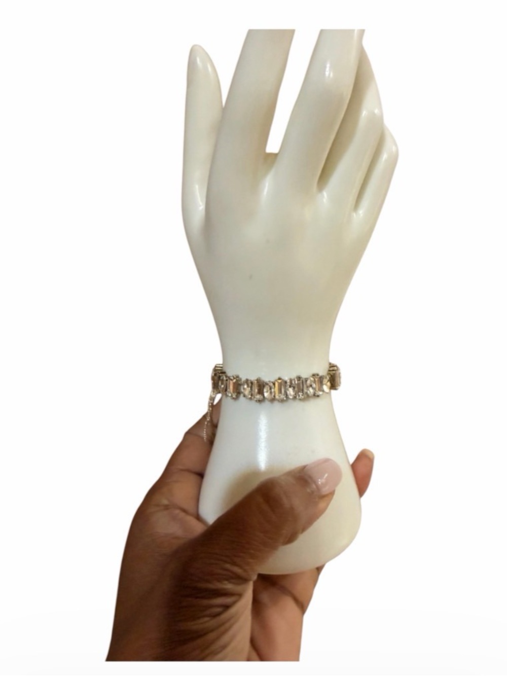 Champagne Crystal Link Bracelet - Women Jewelry-Like New
